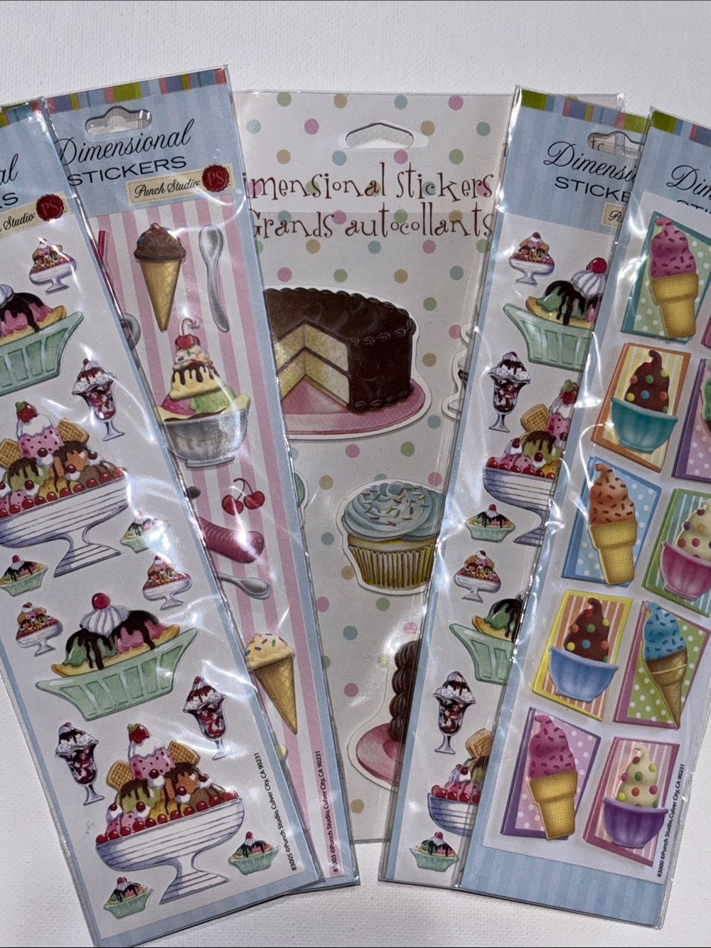 Ice Cream Stickers Ice Cream Parlor Scrapbook Stickers Punch Studio NEW